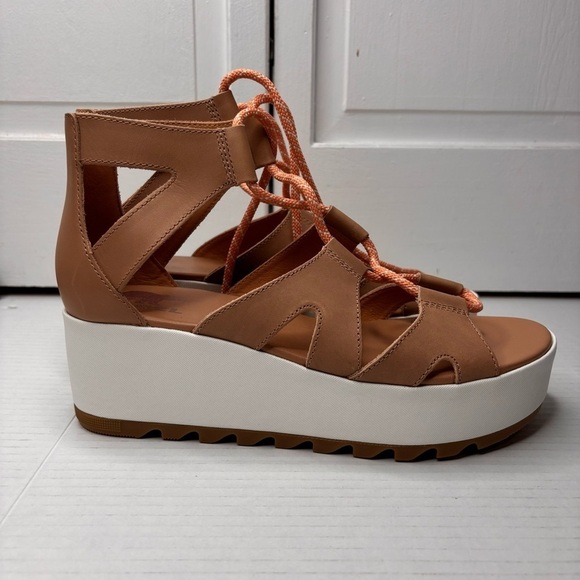 SOREL Cameron Flatform Lace-Up Wedge Sandals Size 8.5 - Picture 4 of 7